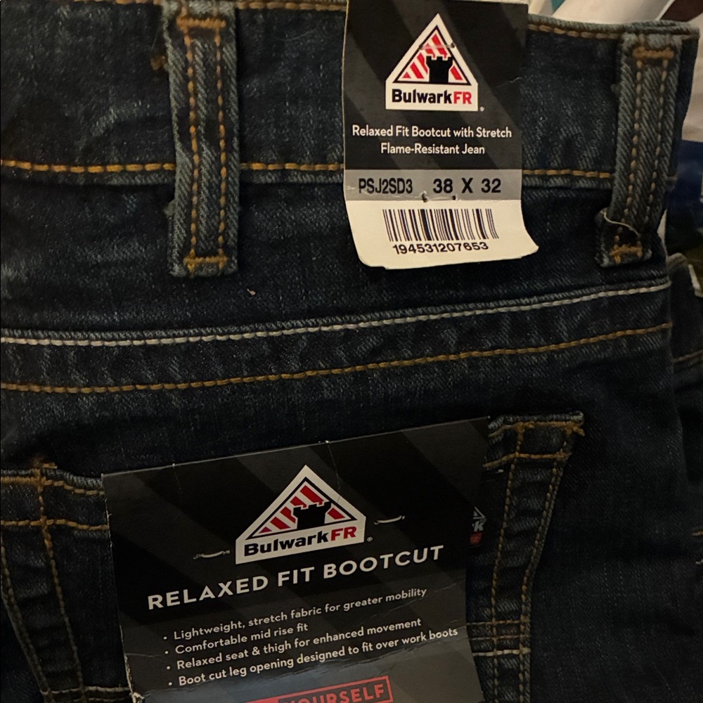 Men's Bulwark FR  Relaxed Fit Bootcut Jeans - Dark Blue